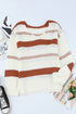V-Neck Knitted Lantern Sleeve Pullover Sweater